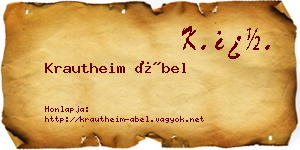 Krautheim Ábel névjegykártya